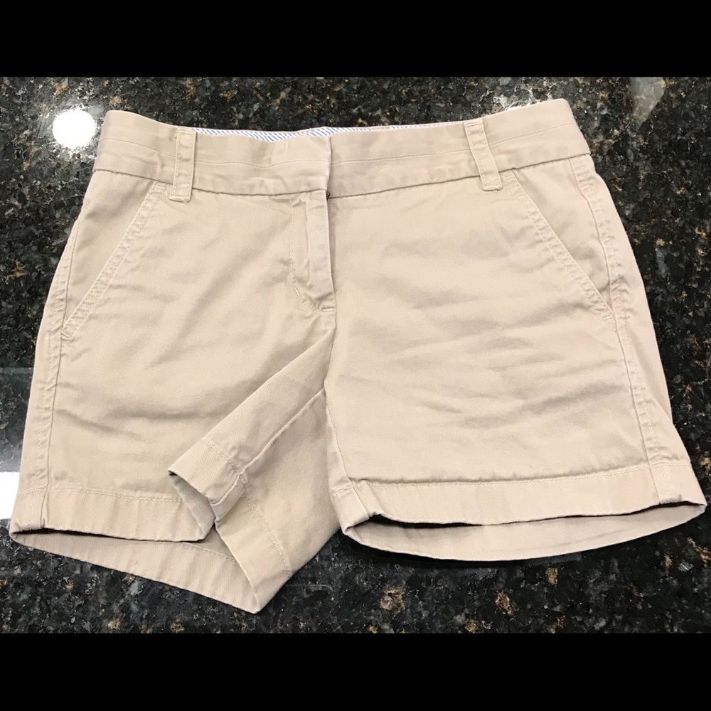 JCREW Chino Shorts Khaki Sz 00 Inseam 4” EUC
